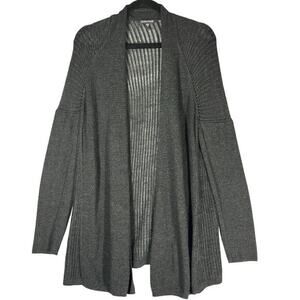 Eileen Fisher Long Line Loose Knit Cardigan Sz L Lightweight Merino Wool Capsule